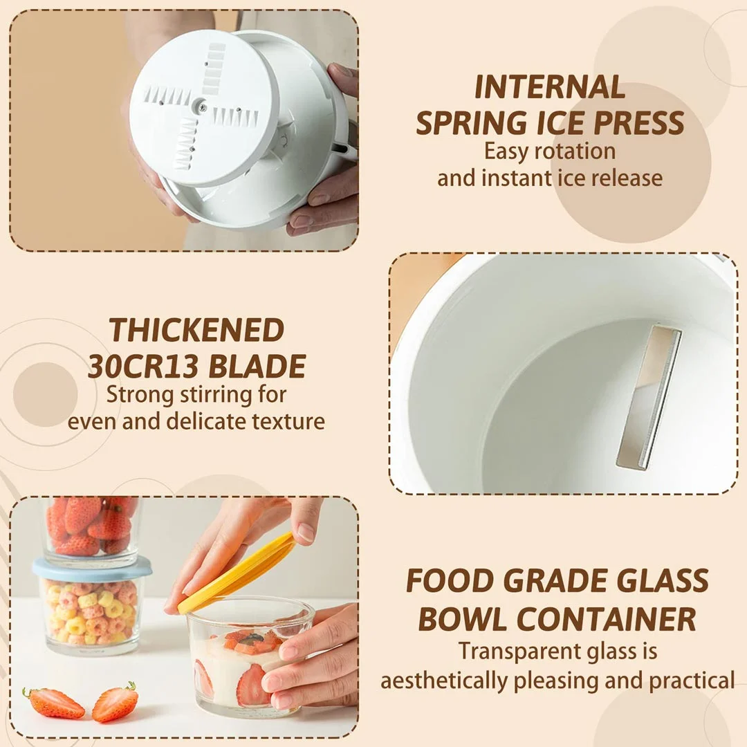 Ice Shaver Home Manual Ice Crusher Ice Breaker Fast Ice Crusher Portable Ice Shaver Kitchen Tools To Make Continuous Smoothie ()