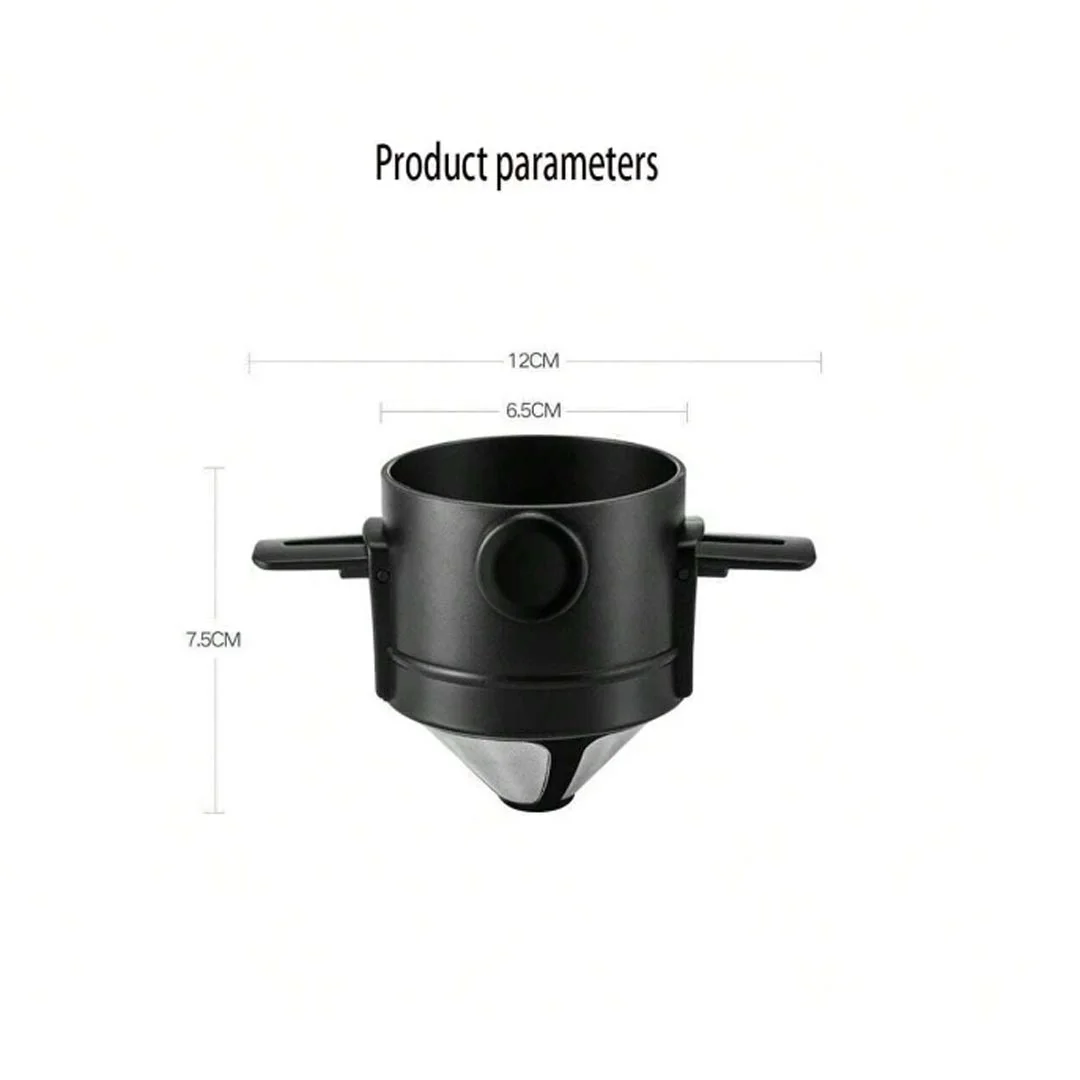 Stainless Steel Coffee Filter for Home No Exposed Filters to Make Manual Coffee Flow Portable Foldable Coffee Filter ()