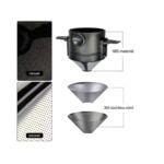 Stainless Steel Coffee Filter for Home No Exposed Filters to Make Manual Coffee Flow Portable Foldable Coffee Filter ()