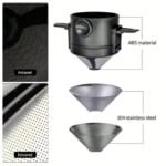 Stainless Steel Coffee Filter for Home No Exposed Filters to Make Manual Coffee Flow Portable Foldable Coffee Filter ()