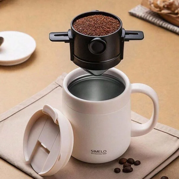Stainless Steel Coffee Filter for Home No Exposed Filters to Make Manual Coffee Flow Portable Foldable Coffee Filter ()