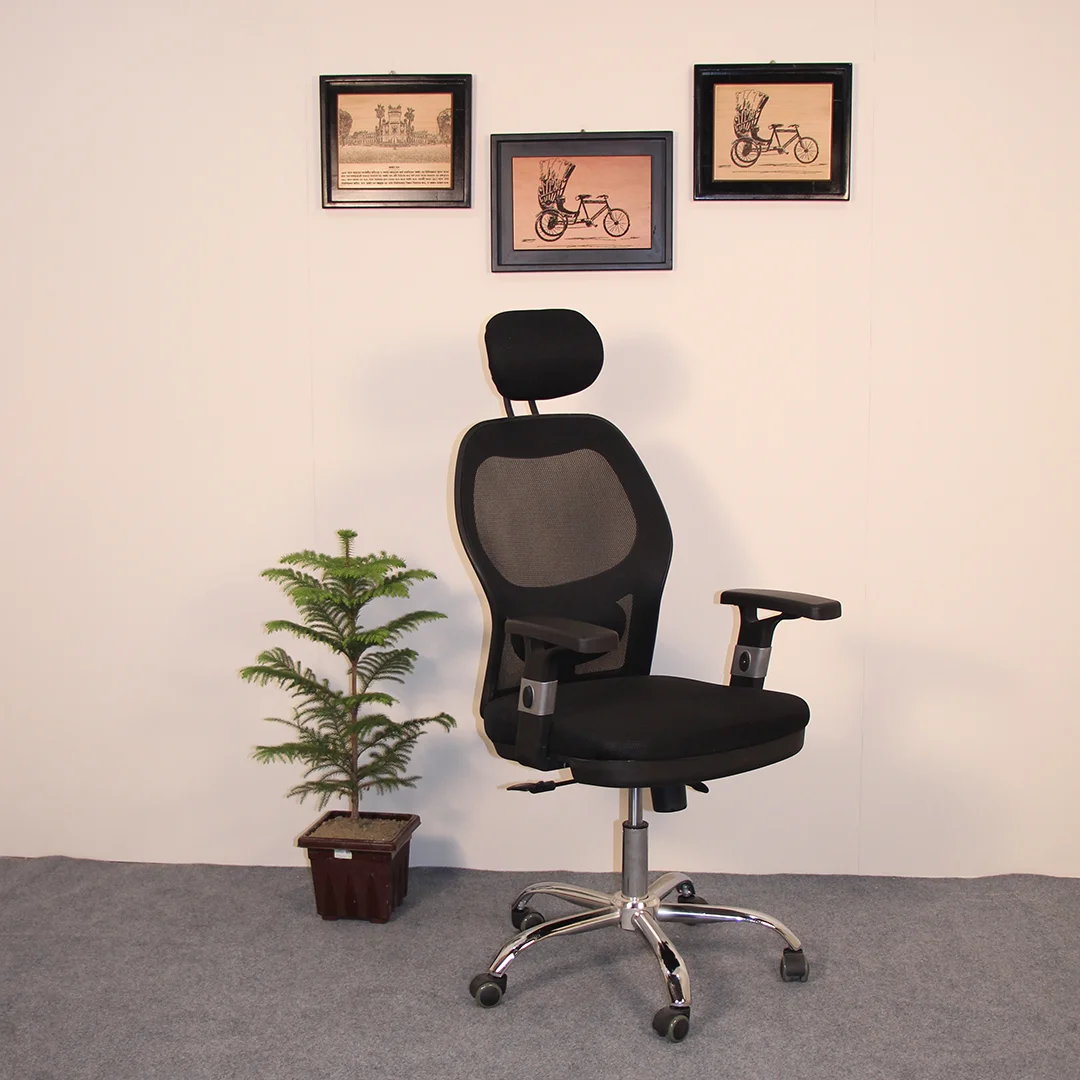 Office Manager Chair With Headrest Black
