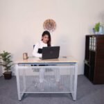 marble top office table with ms frame