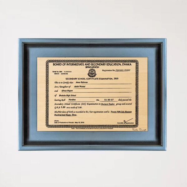 certificate wall frame