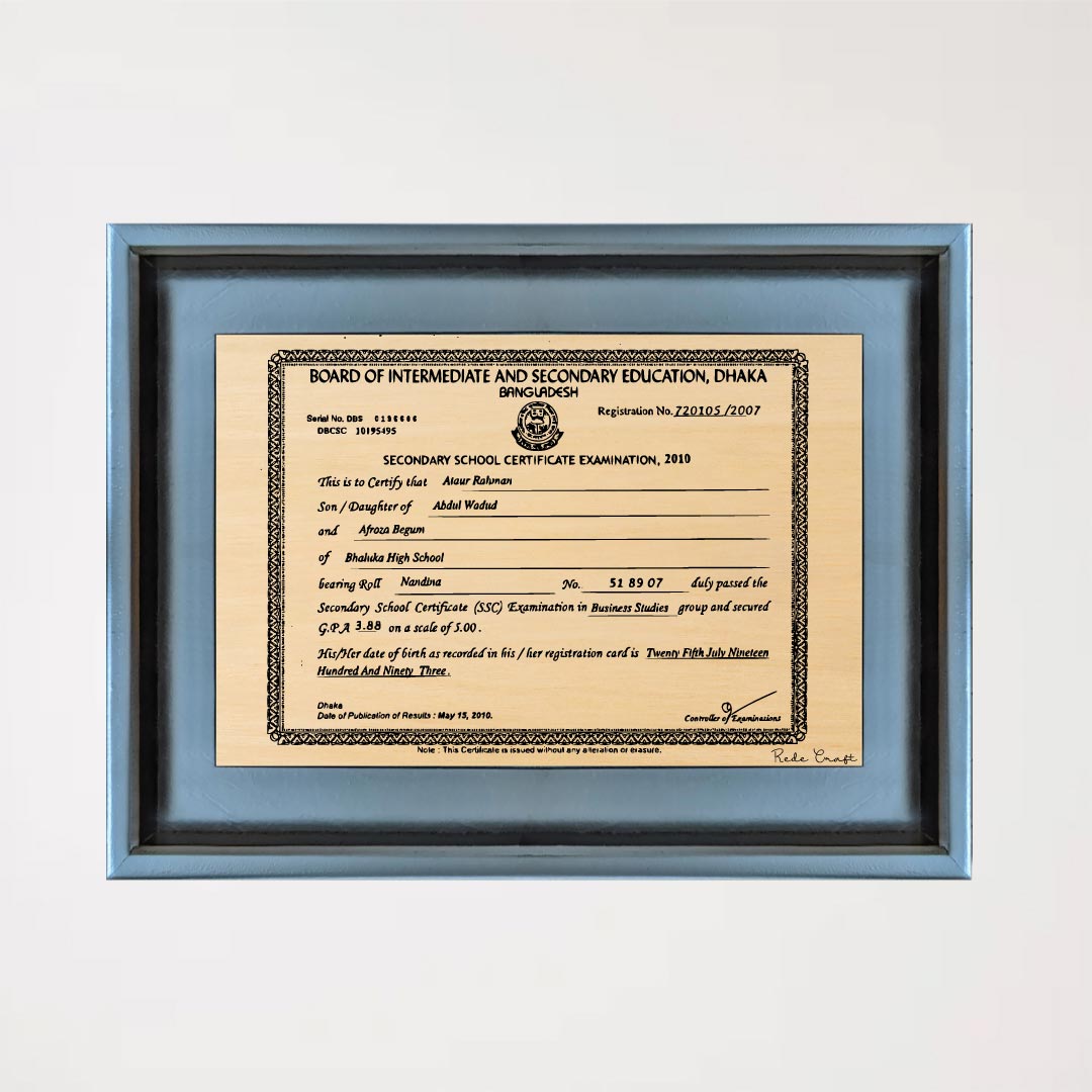 certificate wall frame