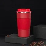 HOT FEELING Travel Mug, Insulated Coffee Cup with Leakproof Lid, mloz Vacuum Insulation Stainless Steel Reusable for Hot Cold Coffee,Water and Tea, Thermal Mug with Non Slip Protective Cover ()