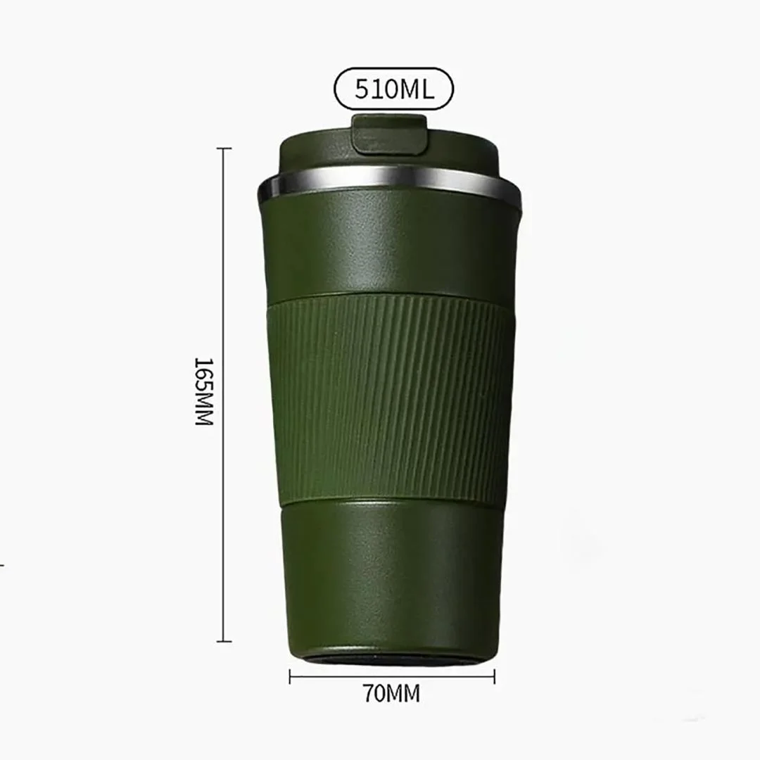 Coffee Mug Hot & Cold Beverage Drinks Leak-proof Travel Mug 510ml Olive Green Color